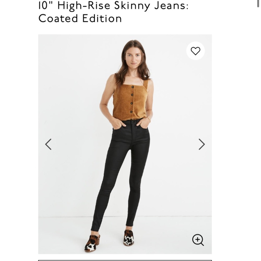 Madewell 10” HighRise Skinny Jeans: Coated Edition